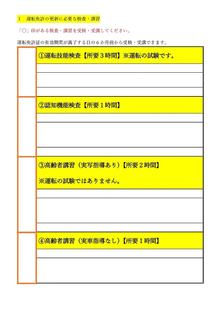 高齢者講習等受講通知書